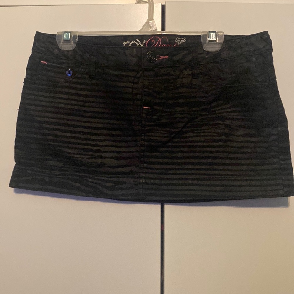 Fox Denim Black Mini Skirt- y2k